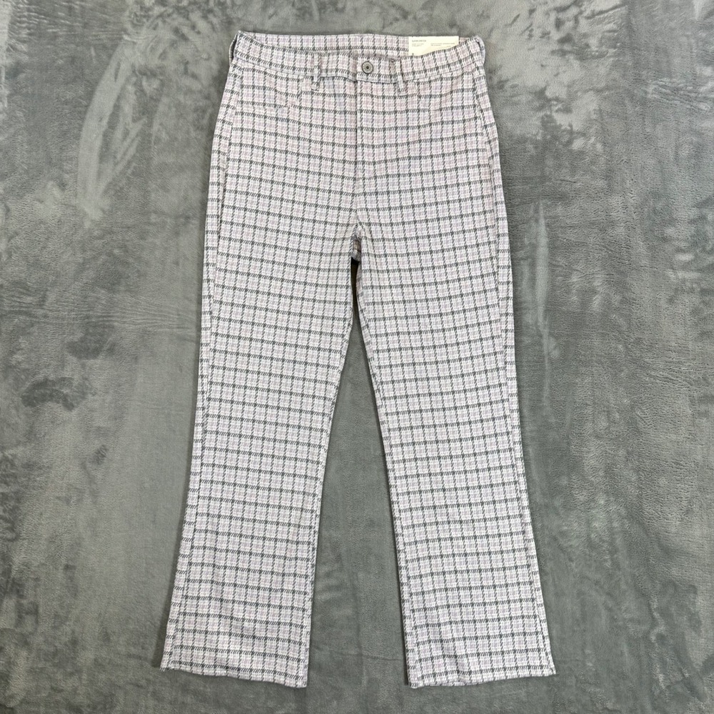 New American Eagle Skinny Kick Crop Pants Women's Size 8‎ Reg Purple Check Soft
